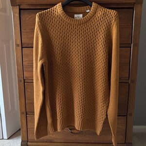 Ben Sherman Textured Crewneck Sweater Ocher Brown Men’s Size M